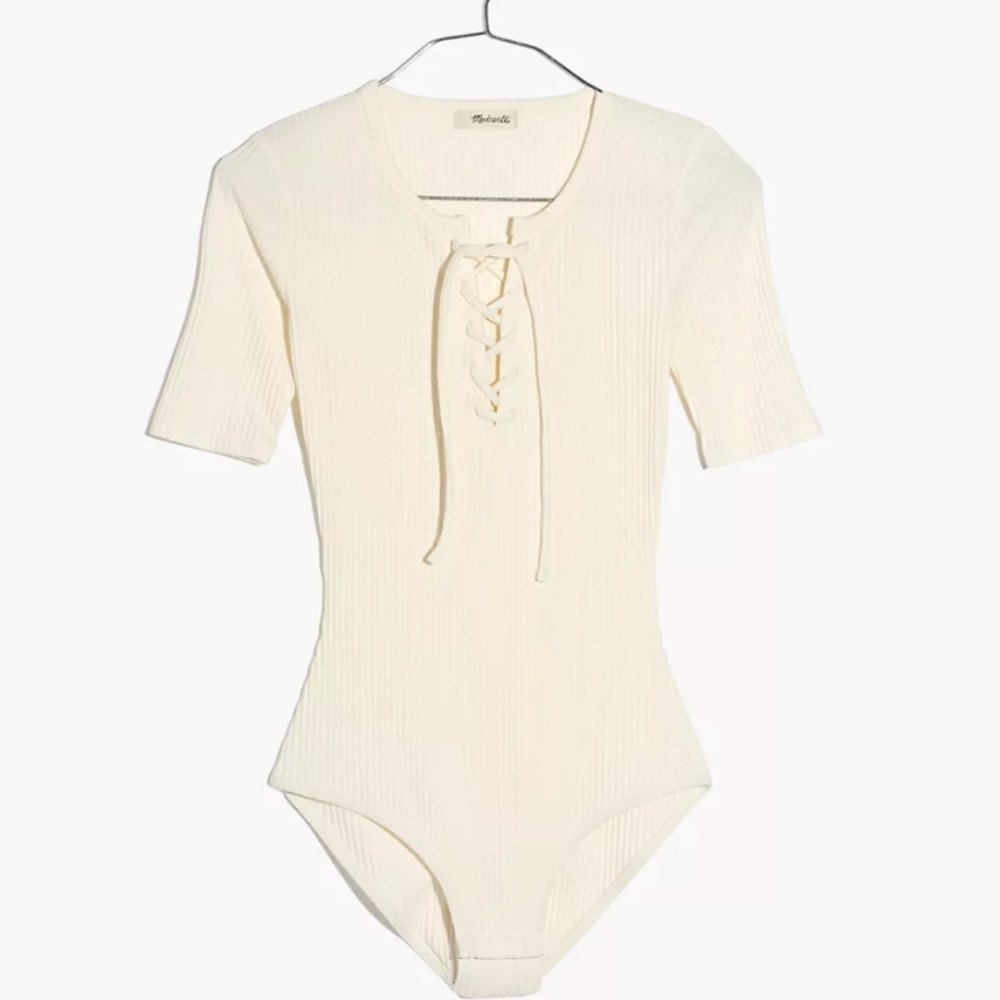 Madewell Ribber Lace-Up Bodysuit